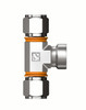 VIS-LOK Union Female Tee 316 Stainless Steel - Metric Tube x BSPT