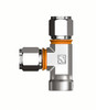 VIS-LOK Union Female Run Tee 316 Stainless Steel - Metric Tube x BSPT