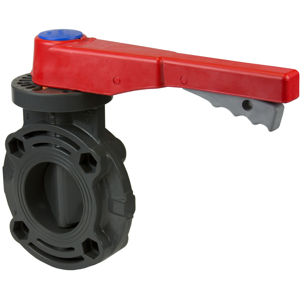 Sch80 PVC Butterfly Valve ANSI 150 Lever Handle - FKM Sch80 PVC Butterfly Valve ANSI 150 Lever Handle - FKM