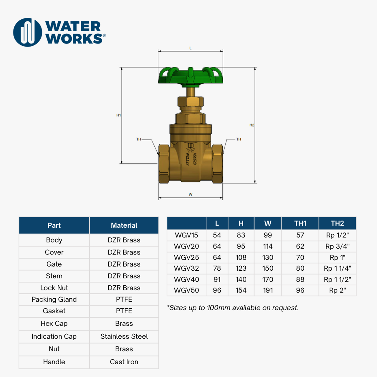 Watermark DZR Brass Gate Valve