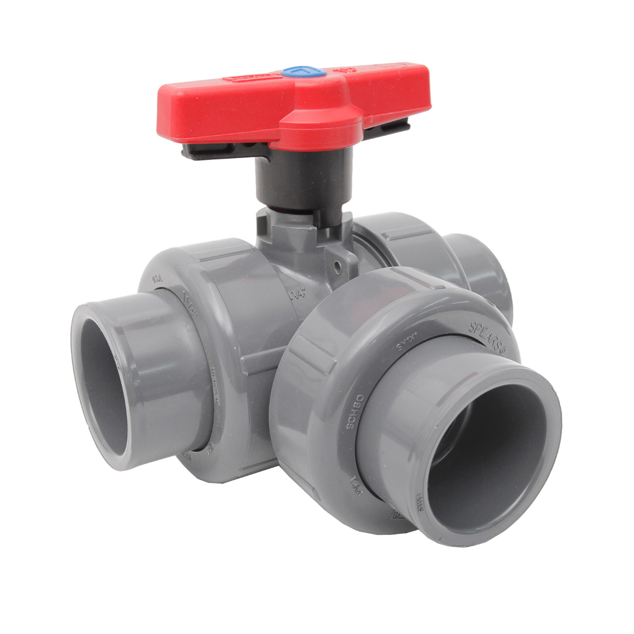 Sch80 CPVC True Union 2000 Industrial Ball Valve Horizontal Diverter L Port SOC EPDM Sch80 CPVC True Union 2000 Industrial Ball Valve Horizontal Diverter L Port SOC EPDM