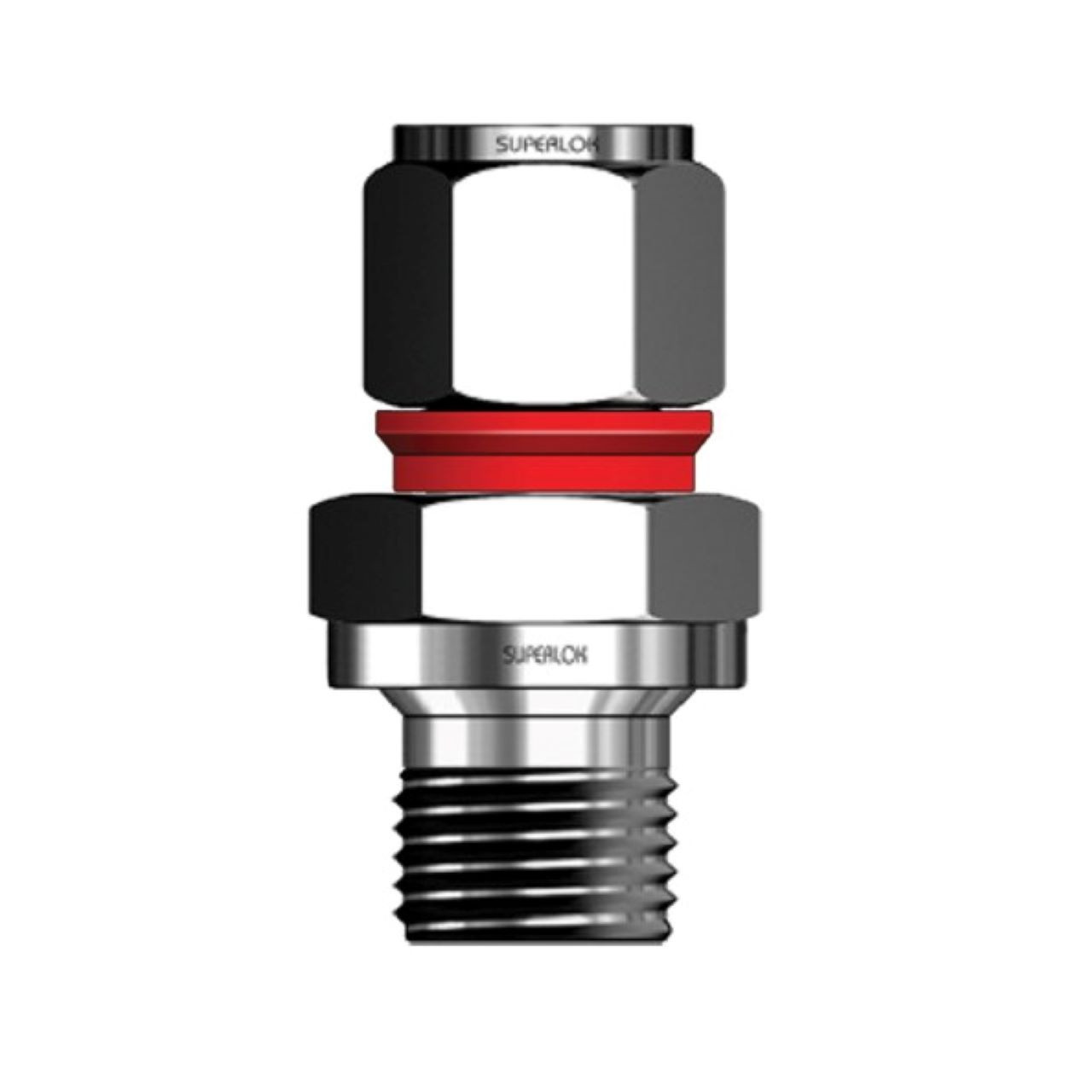 VIS-LOK Male Connector 316 Stainless Steel (for Metal Gasket Seal) - Imperial Tube x BSPP