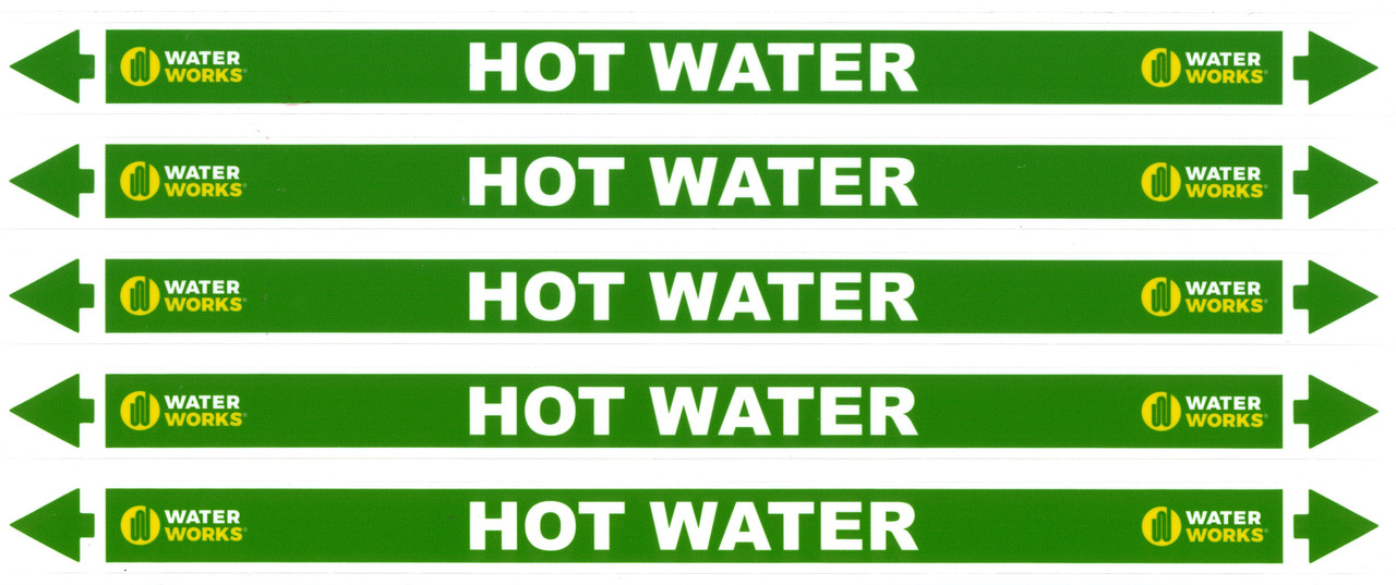 Waterworks Pipe Marker Hot Water
