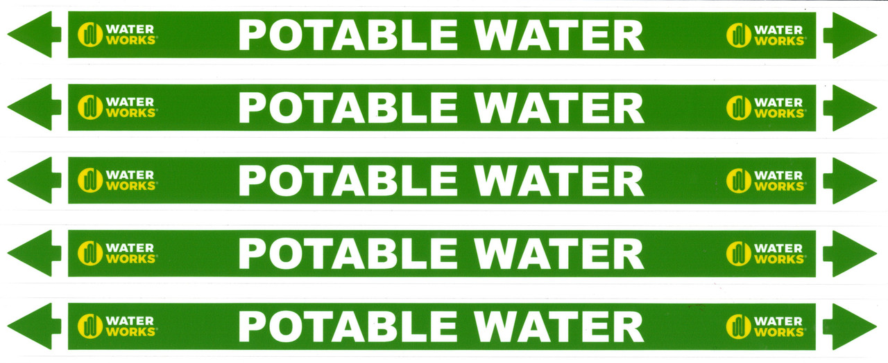 Waterworks Pipe Marker Potable Water