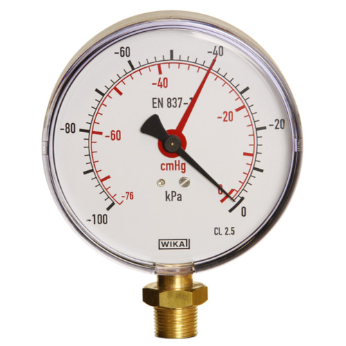 Stainless Steel Pressure Gauge Bottom Entry - Dry Vacuum