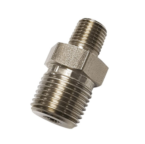 High Pressure Threaded Instrumentation 316 Stainless Steel Reducing Hex Nipple - Imperial BSPT