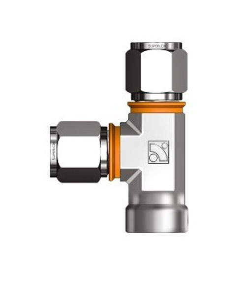 VIS-LOK Union Female Run Tee 316 Stainless Steel - Metric Tube x BSPT
