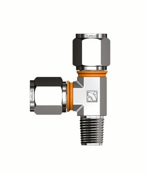 VIS-LOK Union Male Run Tee 316 Stainless Steel - Metric Tube x BSPT