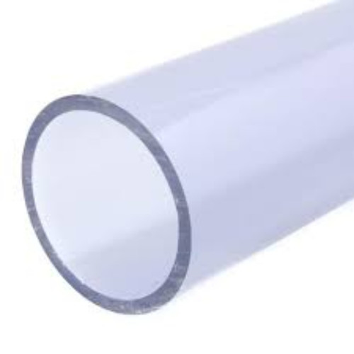 PVC Sch.40 Clear Solvent Joint Industrial Pressure Pipe - 3m length