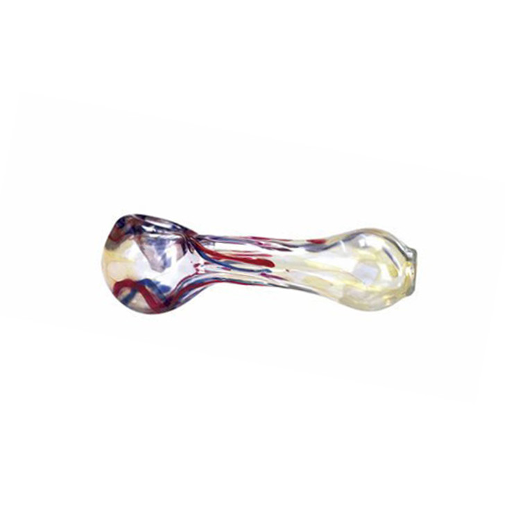 Hand Blown 4 Inch Glass Tobacco Pipe in Clear and Purple