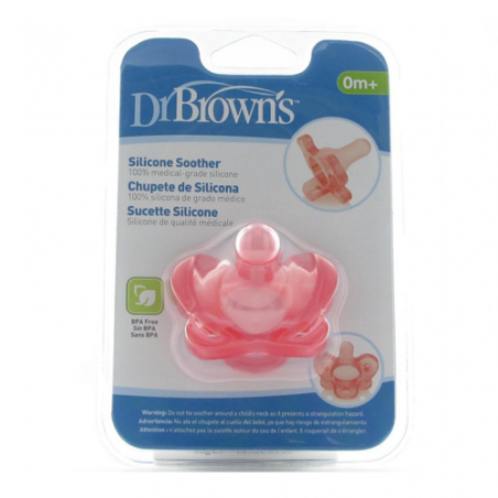 Chupete silicona dr brown's 1 pieza rosa 0-6 m