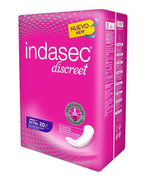Compresa incontinencia discreet extra b 20 unidades indasec