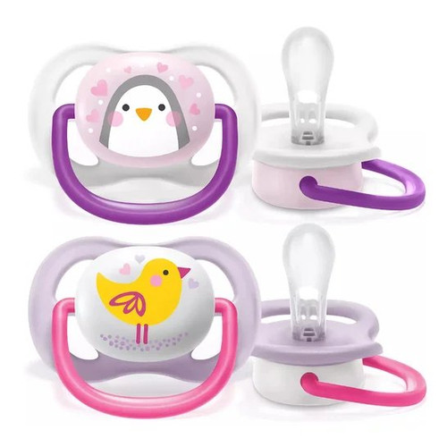 Chupete silicona avent ultraair animal 6-18 m niña