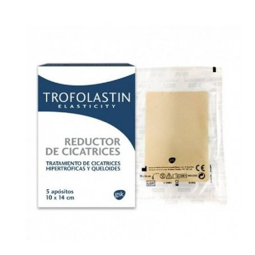 Trofolastin parches reductores de cicatrices 10x14 cm, 5 UD