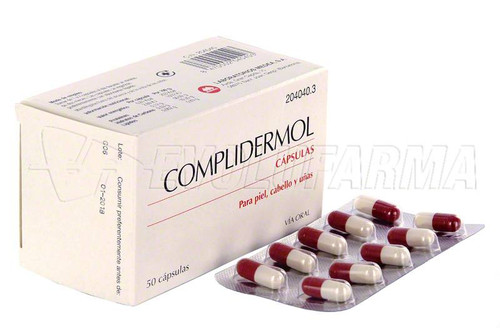 Complidermol. envase de 50 cápsulas.