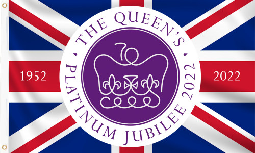 Queen's Platinum Jubilee Flag 1952 - 2022 Official Logo to buy online