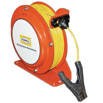 OSD050-SS-YL-SG-C2 Open Spool Static Discharge Reel 50' w/Aircraft Clamp | Gleason Reel - Hubbell OSD050-SS-YL-SG-C2 Open Spool Static Discharge Reel 50' w/Aircraft Clamp | Gleason Reel - Hubbell