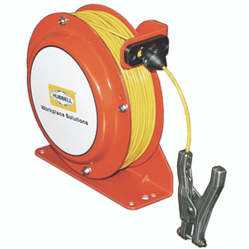 OSD050-SS-YL-SG-C1 Open Spool Static Discharge Reel 50' w/Hand Clamp | Gleason Reel - Hubbell OSD050-SS-YL-SG-C1 Open Spool Static Discharge Reel 50' w/Hand Clamp | Gleason Reel - Hubbell