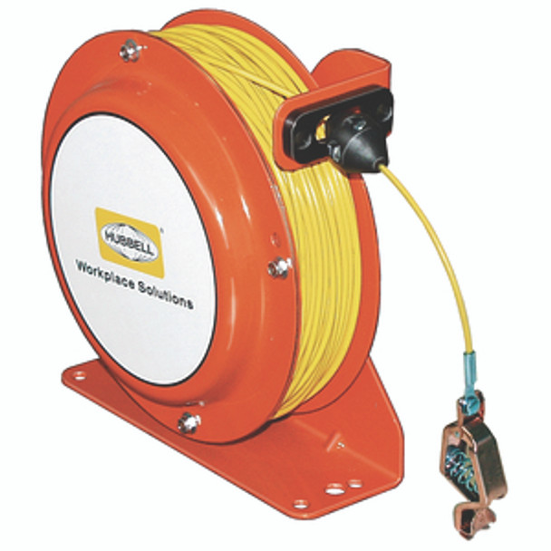 OSD075-SS-YL-SG-AL Open Spool Static Discharge Reel 75' w/Alligator Clip | Gleason Reel - Hubbell