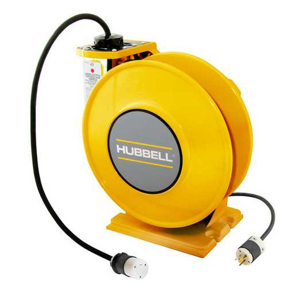 ACA12325-TL20
 | Yellow Industrial Reel with HBL2313, UL Type 1, 25 Ft, #12/3 SJO, 20 A, 250 VAC | Gleason Reel / Hubbell