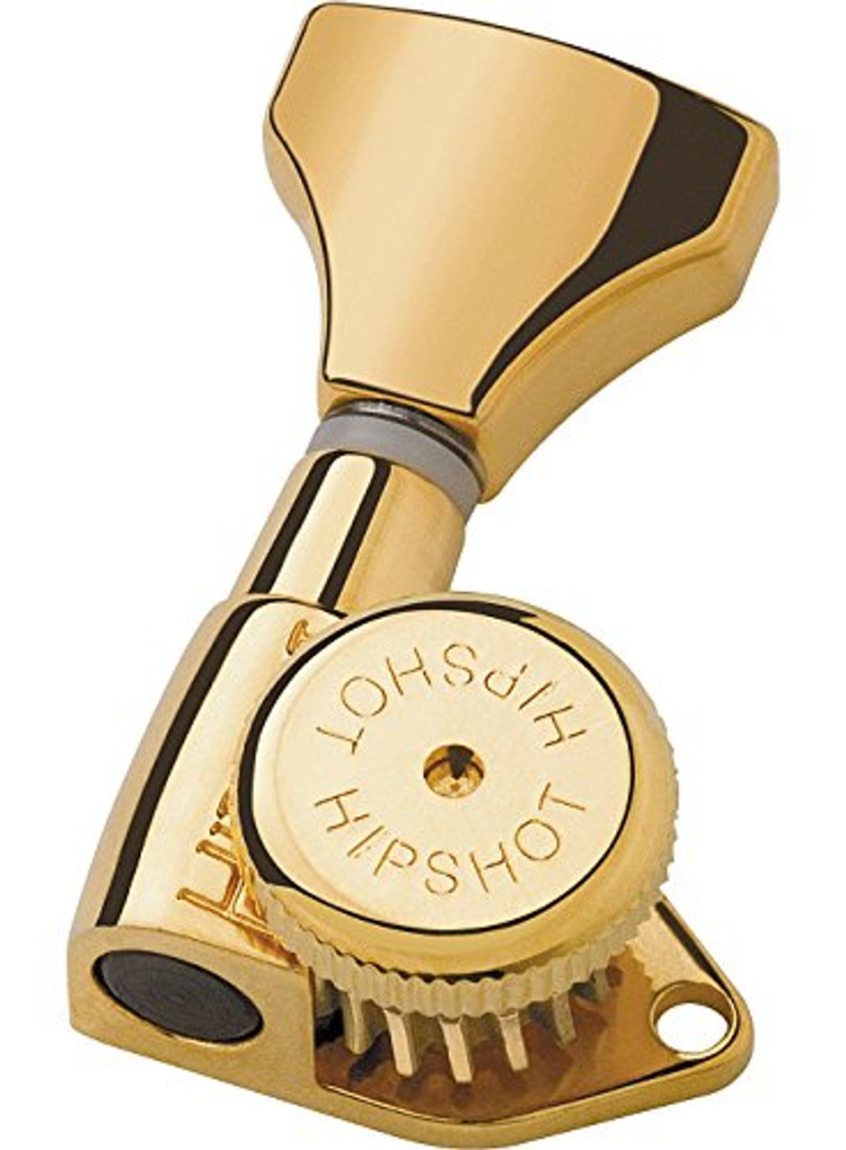 Hipshot Grip-Lock Locking Tuners in Gold | 3x3 | Open Back