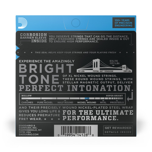 D'Addario Blues/Jazz Rock Nickel Wound Electric Guitar Strings 11-49 2 Pack D'Addario Blues/Jazz Rock Nickel Wound Electric Guitar Strings 11-49 2 Pack