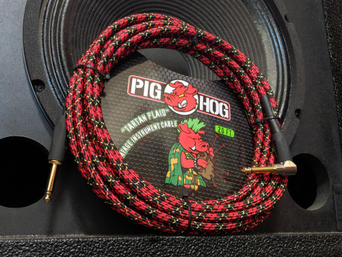 Pig Hog PCH20PLR Right-Angle 1/4" to 1/4" Tartan Plaid Guitar Instrument Cable, 20 Feet Pig Hog PCH20PLR Right-Angle 1/4" to 1/4" Tartan Plaid Guitar Instrument Cable, 20 Feet