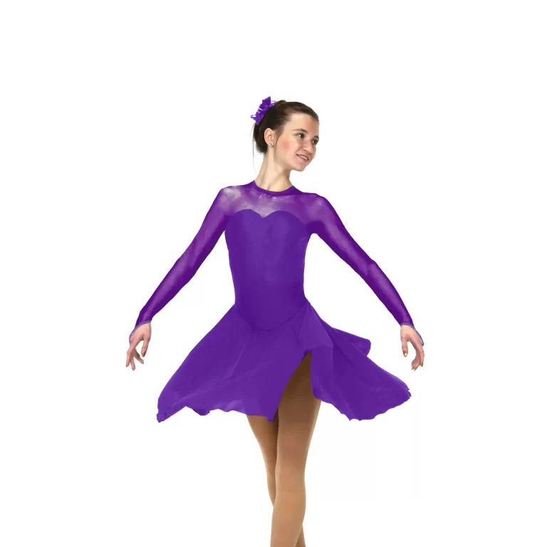 Solitaire D22016 Purple Sweetheart Neckline Dress for Skating