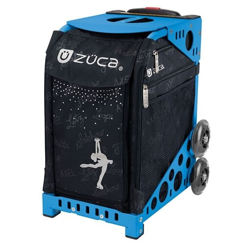 ZÜCA ブルー キャリーカート 雪の結晶デザイン Zuca Bag|Zuca Ice Queen|Figure Skating Bag|Discountskatewear.com