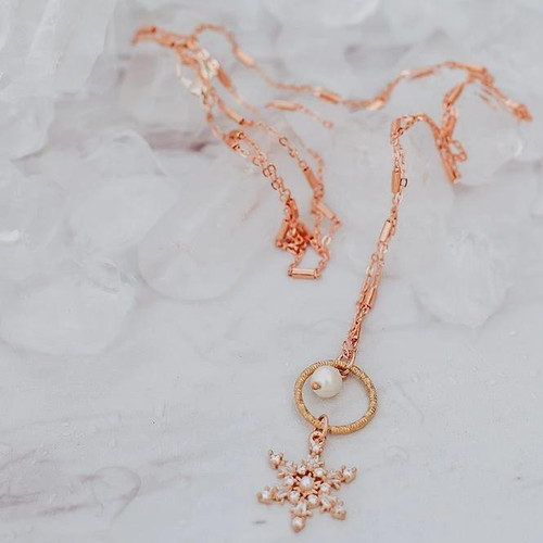 Snowflake Necklace- gold