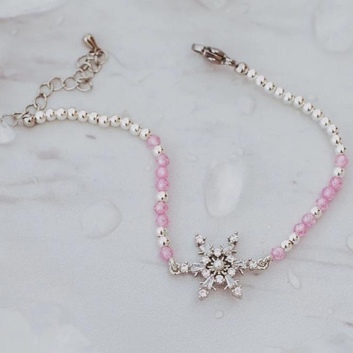 Snowflake Bracelet Pink/ Silver