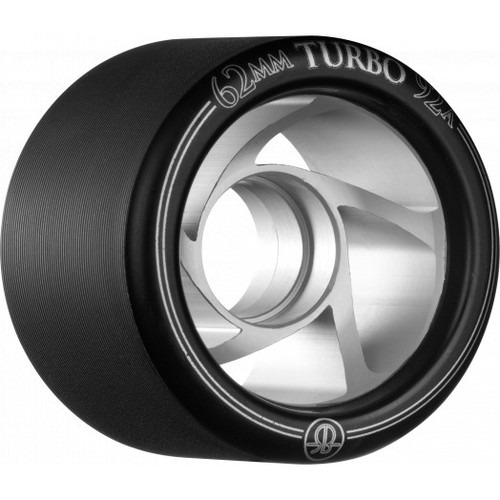 Rollerbones Turbo Wheel Clear Aluminum Hub 62mm 92a 8pk Black