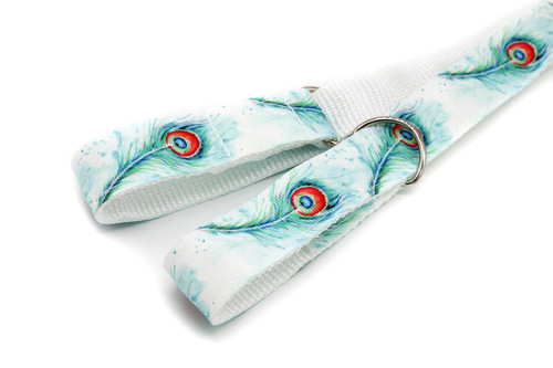 Project Pinup Skate Leash -White and Teal Peacock
