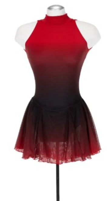 F25005R Solitaire Ombré Dress: Red Ombré