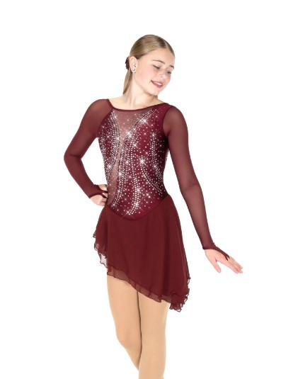 Solitaire Style F25018 Swoosh Dress- Wine