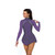 Solitaire Style F22009 Classic High Neck Dress- Regal Purple