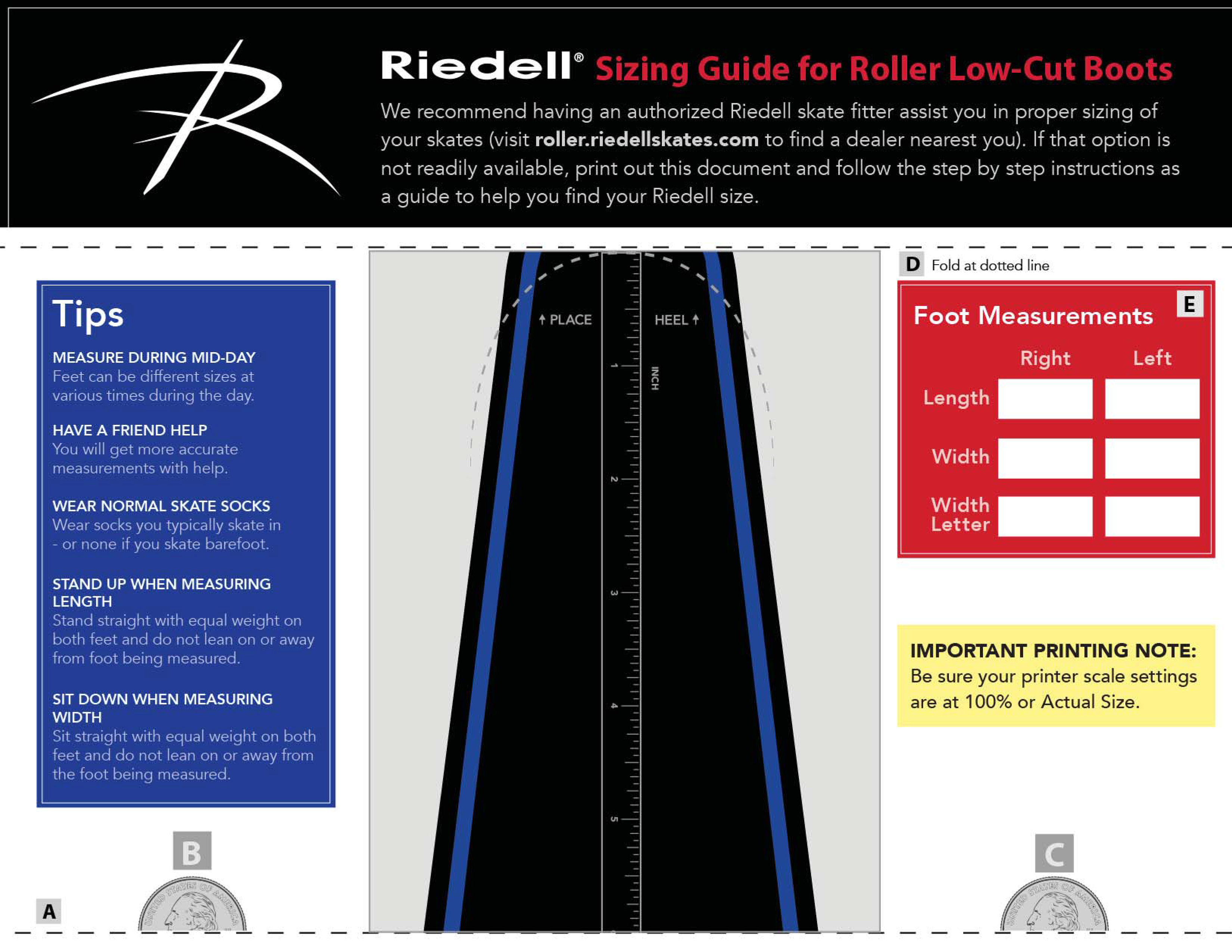 Find Your Size, Roller Skate Size Guide