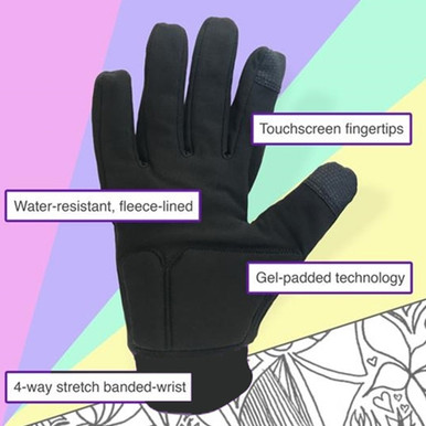 Padded Skating Gloves Warm Water Resistant Gel Pad Protection 