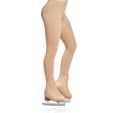 Over-Boot Skating Tights Tan w/Crystals - Love Ice Skating