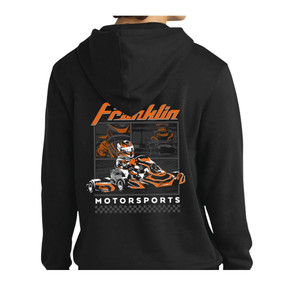 Franklin Motorsports Fleece Hooded Sweatshirt - Back Franklin Motorsports Fleece Hooded Sweatshirt - Back