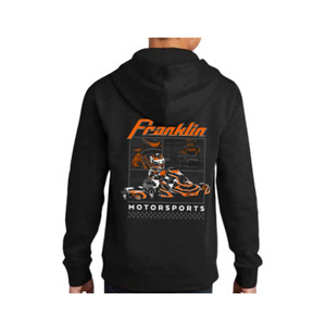 Franklin Motorsports Youth Fleece Hooded Sweatshirt - Back Franklin Motorsports Youth Fleece Hooded Sweatshirt - Back