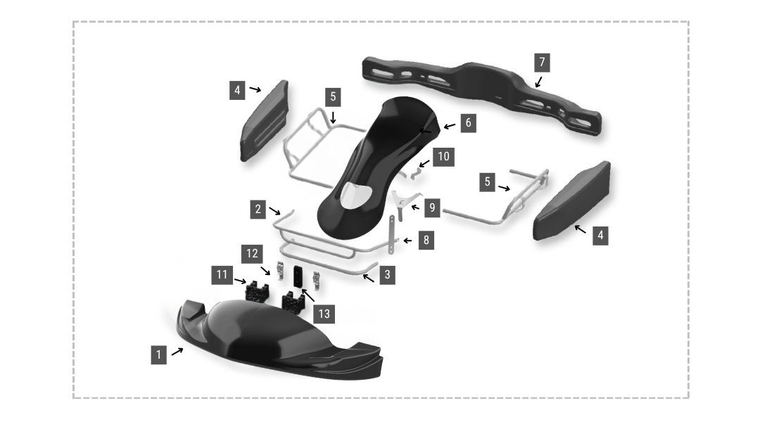 Merlin & Parolin Dynamica Evo Mini Bodywork Diagram