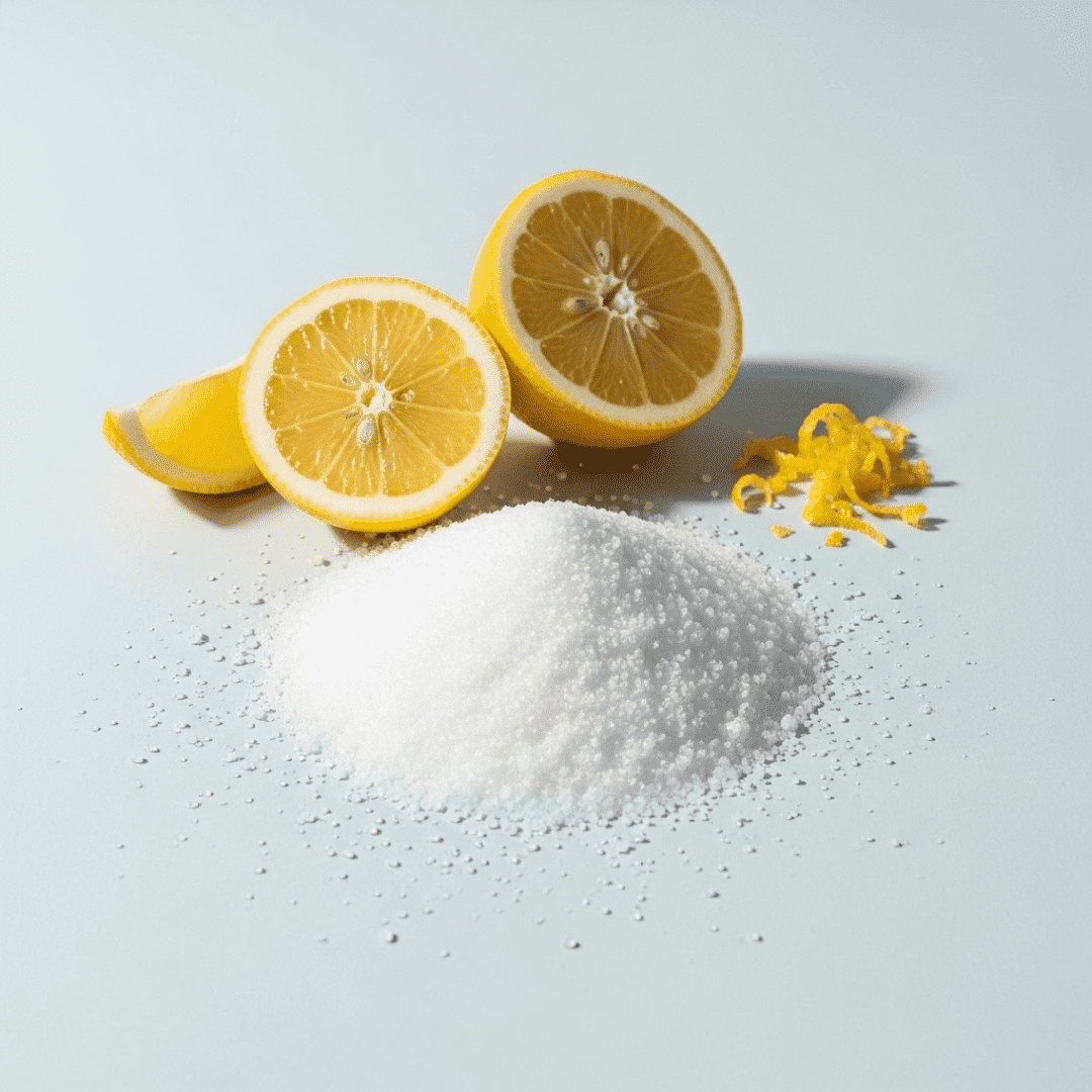 Pure citric acid powder for bath bombs, soap making, and natural cleaning.