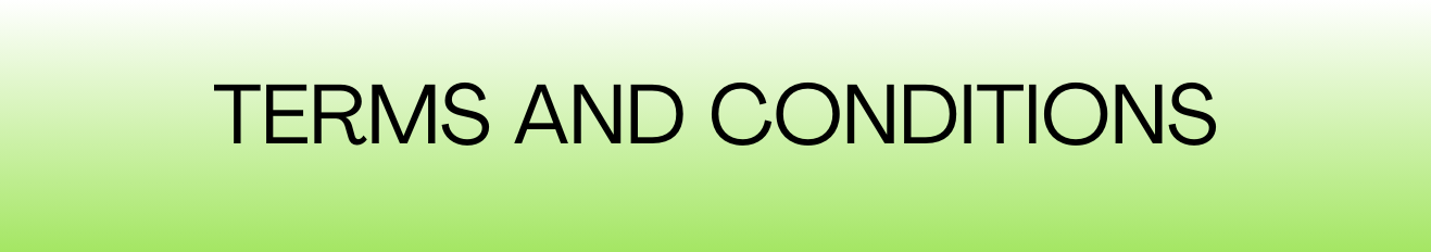 Banner with gradient green background displaying ‘TERMS AND CONDITIONS’