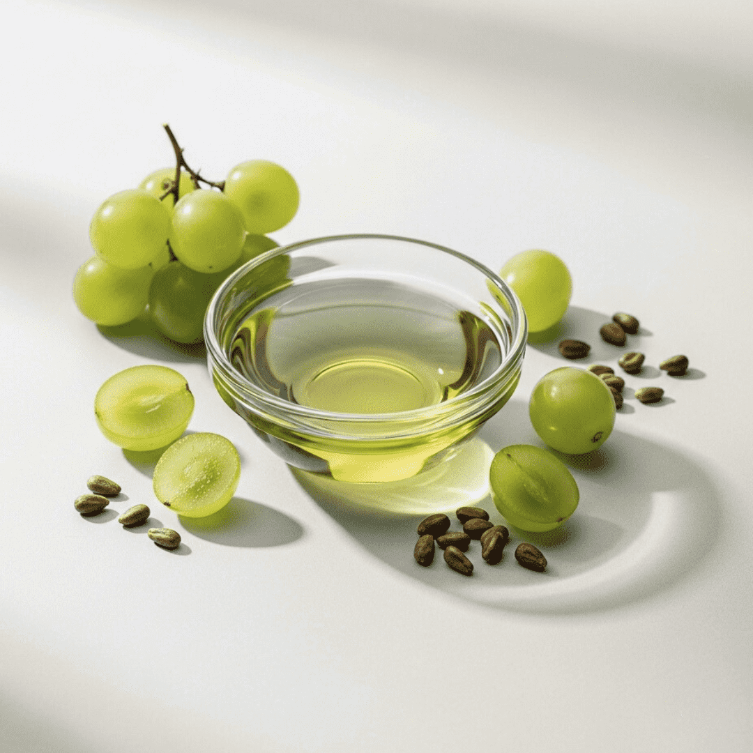 Grapeseed carrier oil for diluting essential oils and massage blends.
