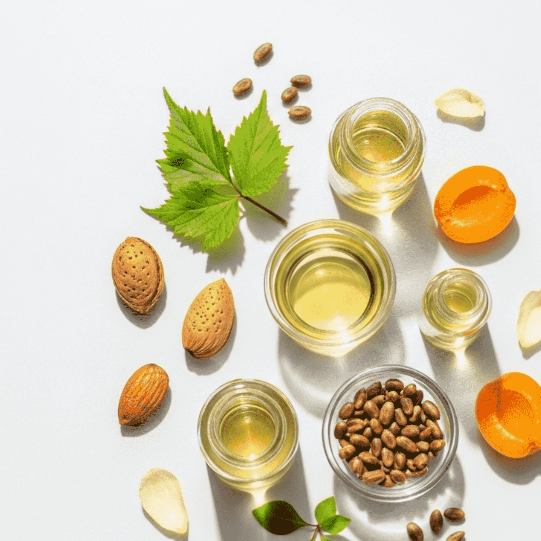 Light carrier oils for essential oil blending and absorption.
