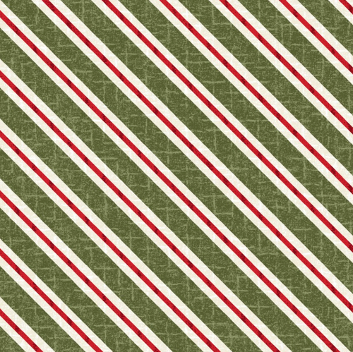 Snowdays Flannel, Candy Cane stripe, Green; EE Schenck; Vendor: Maywood Studio; Designer: Bonnie Sullivan; Genre: Christmas, Holiday; 100% Cotton; 43/44" Width