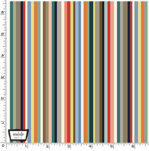 Camping Stripe; By Deane Beesley; Michael Miller Fabrics; 44/45" Wide; Camping Life reflects designer Deane Beasley’s best memories of camping with her family as a child. She says every camping trip ended in funny stories, bruised knees and memories that last a lifetime. This 19 SKU collection has two fantastic panels and adorable coordinates! Sew Camping Life into pillowcases and sleeping bags for your happy campers!