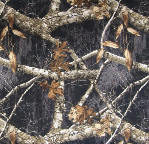 Real Tree Camouflage fabric, 45" wide, 100% cotton.