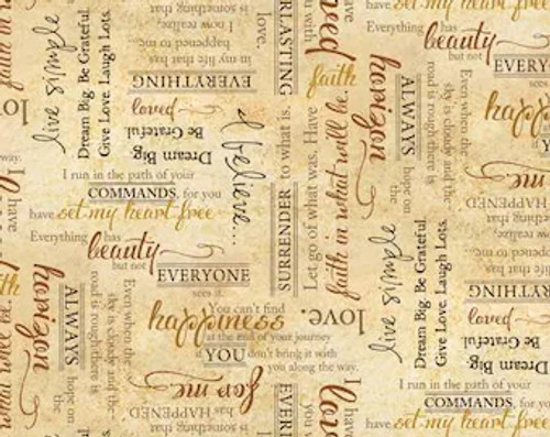 Greener Pastures, Words, Wilmington, 45" wide, 100% Cotton